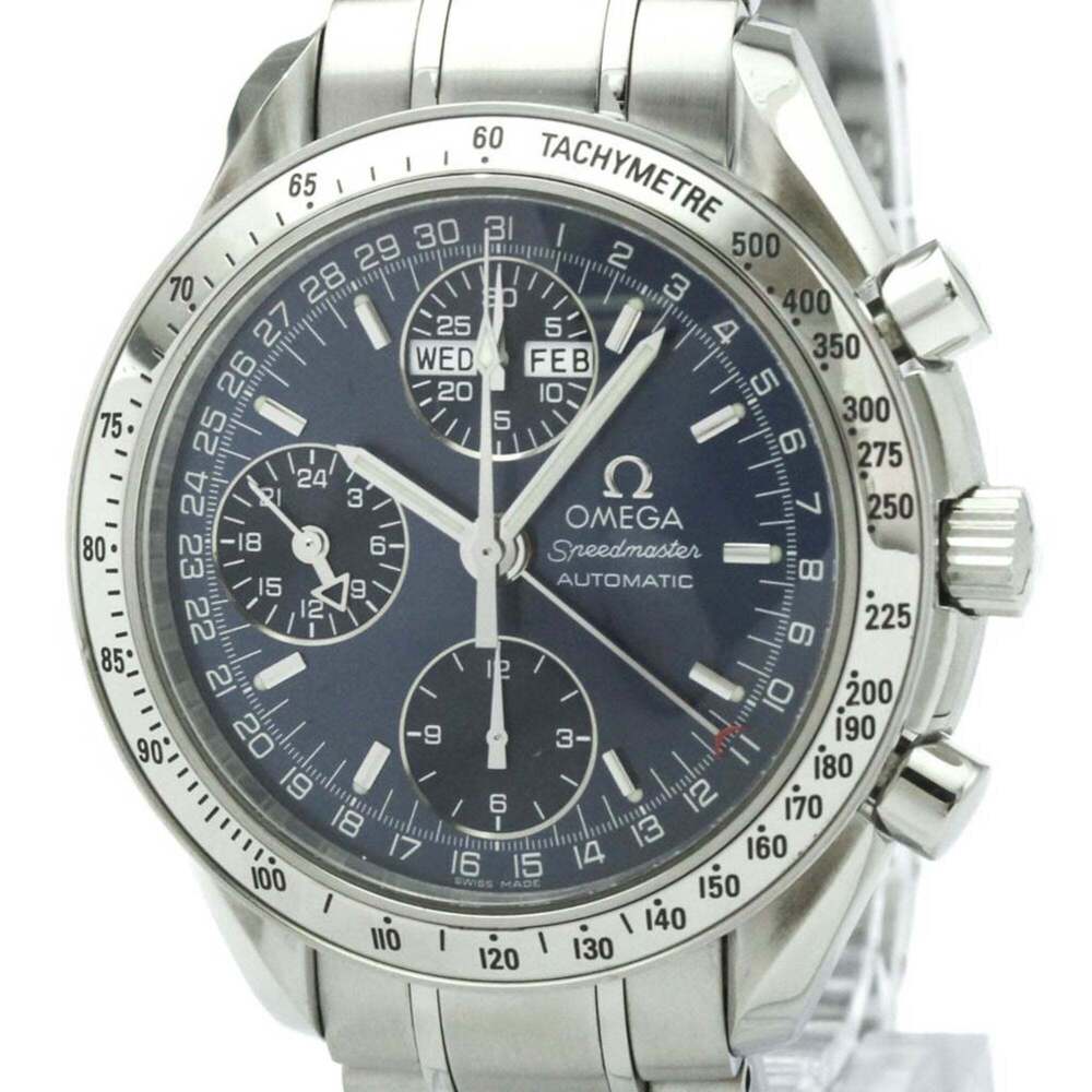OMEGA Speedmaster Triple Date Steel Automatic Watch 3523.80 Polished
